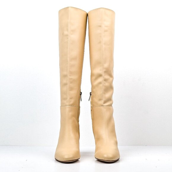 Sam Edelman Women Shauna Eggshell leather Zip Round Heel Tall Boots sz 10 - Picture 2 of 9